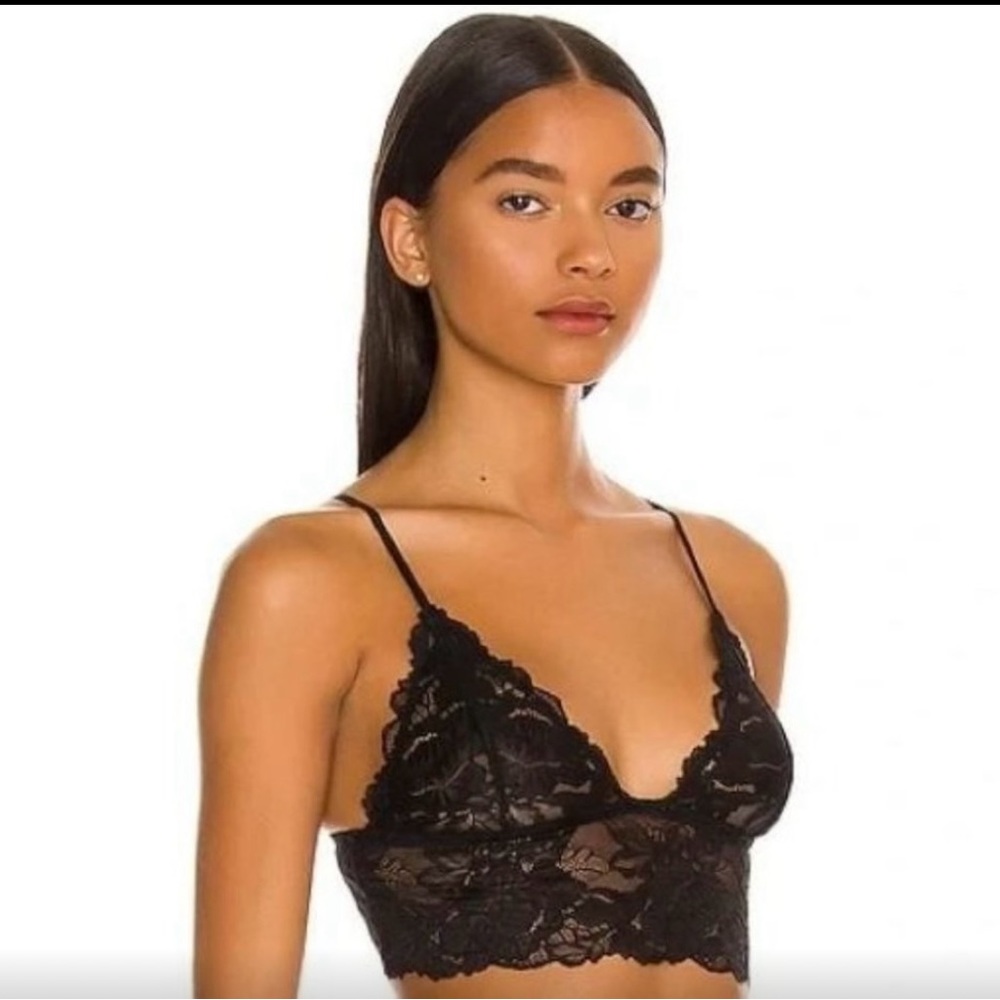 FREE PEOPLE Everyday Lace Longline Bralette 2-Pack Black Combo